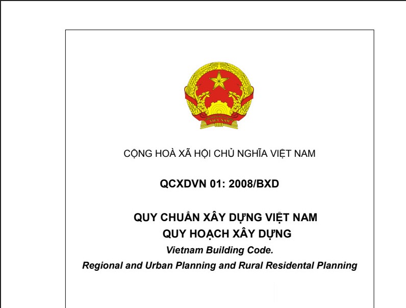 QCXDVN 01:2008/BXD: QUY CHUẨN XÂY DỰNG VIỆT NAM - QUY HOẠCH XÂY DỰNG